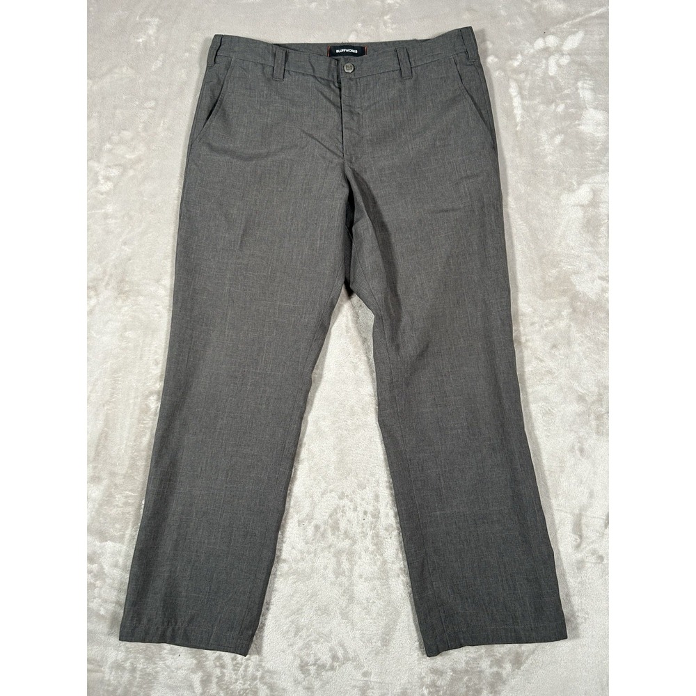 Bluffworks Ascender Chino Pants Mens 36x30 Gray Regular Fit Travel Made In USA - Picture 2 of 16